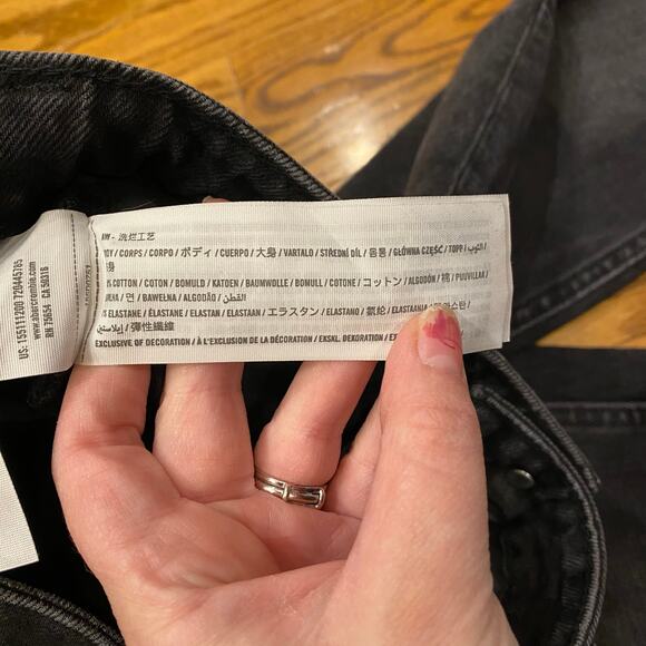 Abercrombie & Fitch The Skinny High Rise Jeans Black Raw Hem Distressed 24 00 - Picture 6 of 8